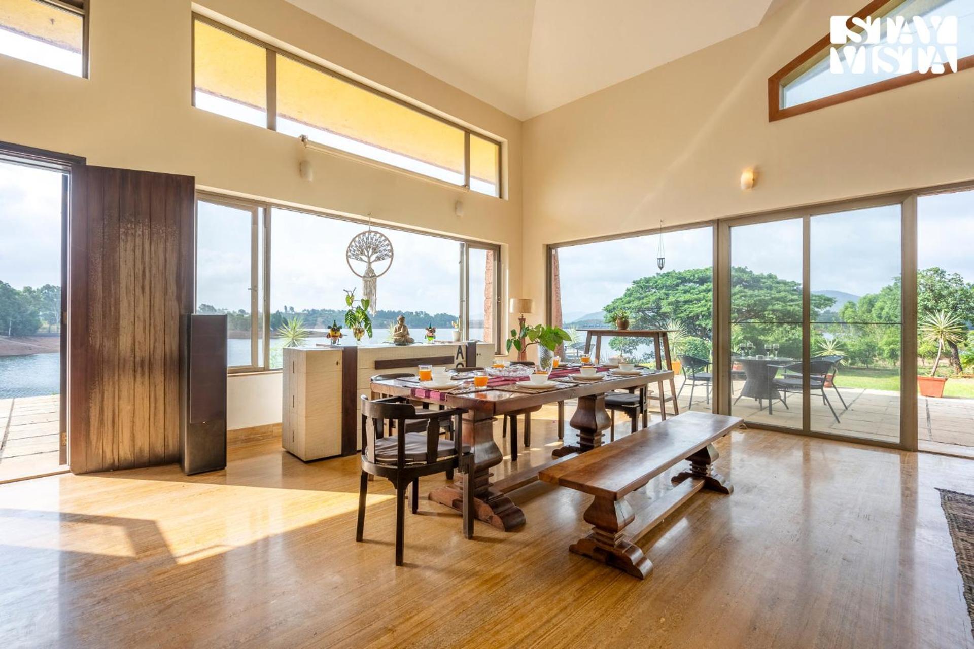 Stayvista At Three Shores With Lake View & Alfresco Dining Khamshet Exterior foto
