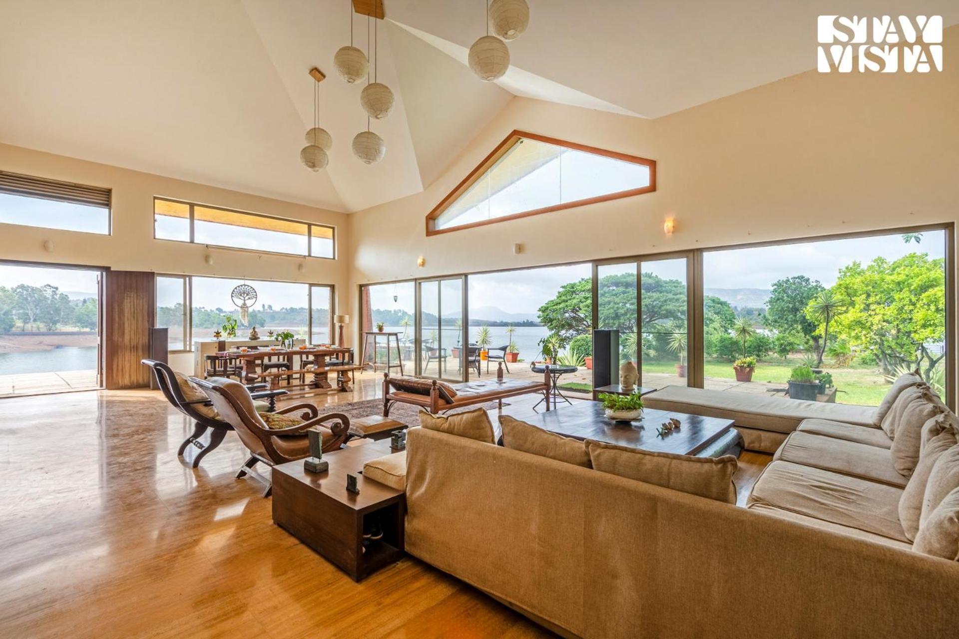 Stayvista At Three Shores With Lake View & Alfresco Dining Khamshet Exterior foto